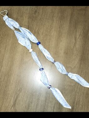 🔥Hand Crafted Blue Twilly With .925 Silver Core Beads Key Chain/ Bag Charm